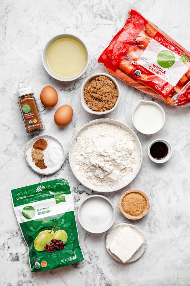 carrot cake muffin ingredients 