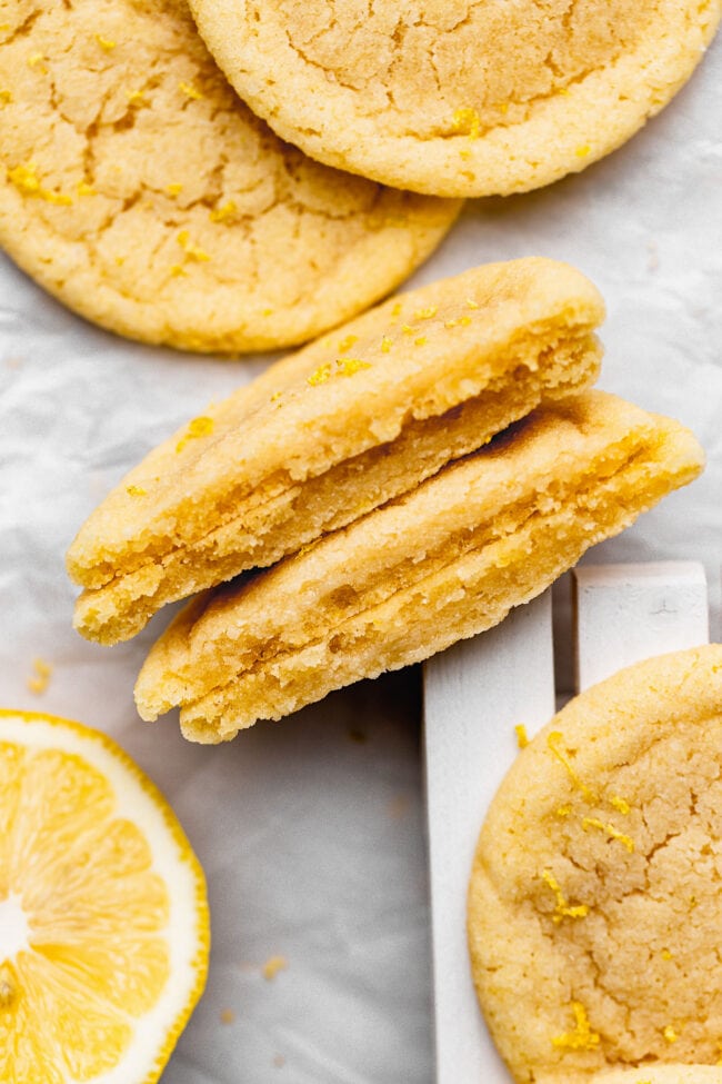 chewy lemon sugar cookies