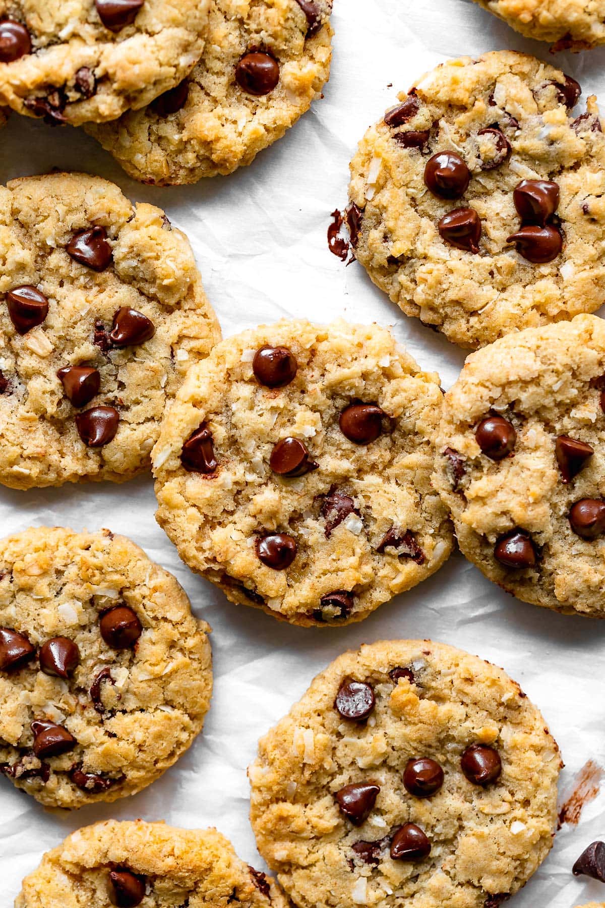 Coconut Oatmeal Chocolate Chip Cookies - Two Peas &amp; Their Pod