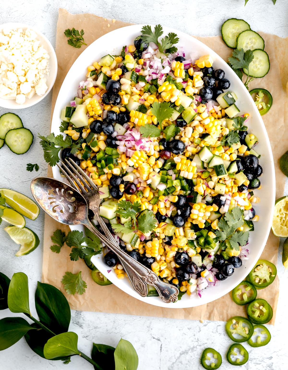 Fresh Corn Salad {With Blueberries!} - Two Peas & Their Pod