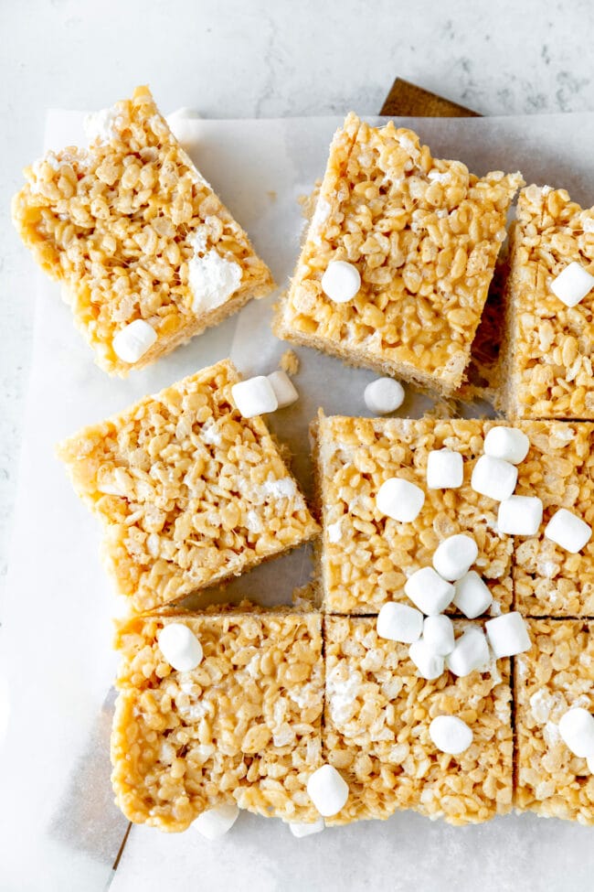 Peanut Butter Rice Krispie Treats {6-Ingredients} - Two Peas & Their Pod