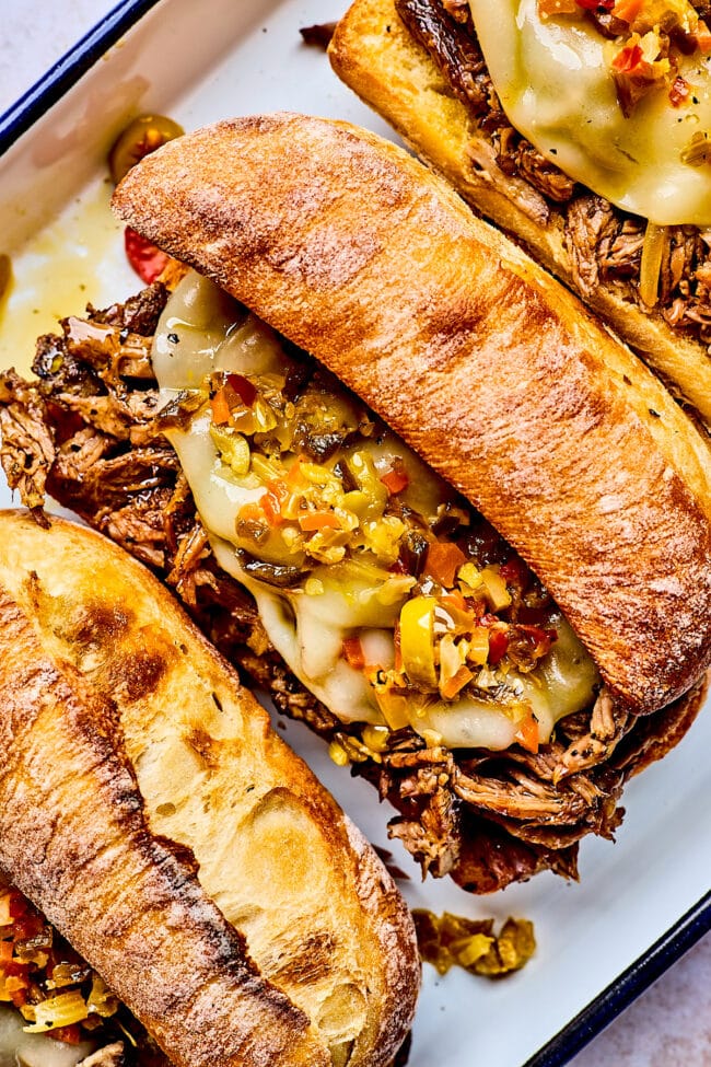 Slow Cooker Italian Beef Sandwiches