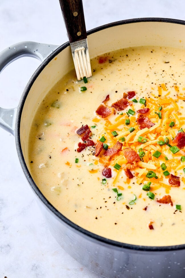 potato soup in pot