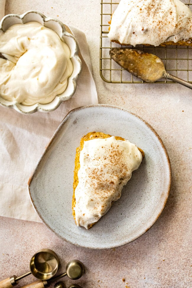 pumpkin scones with cream cheese frosting