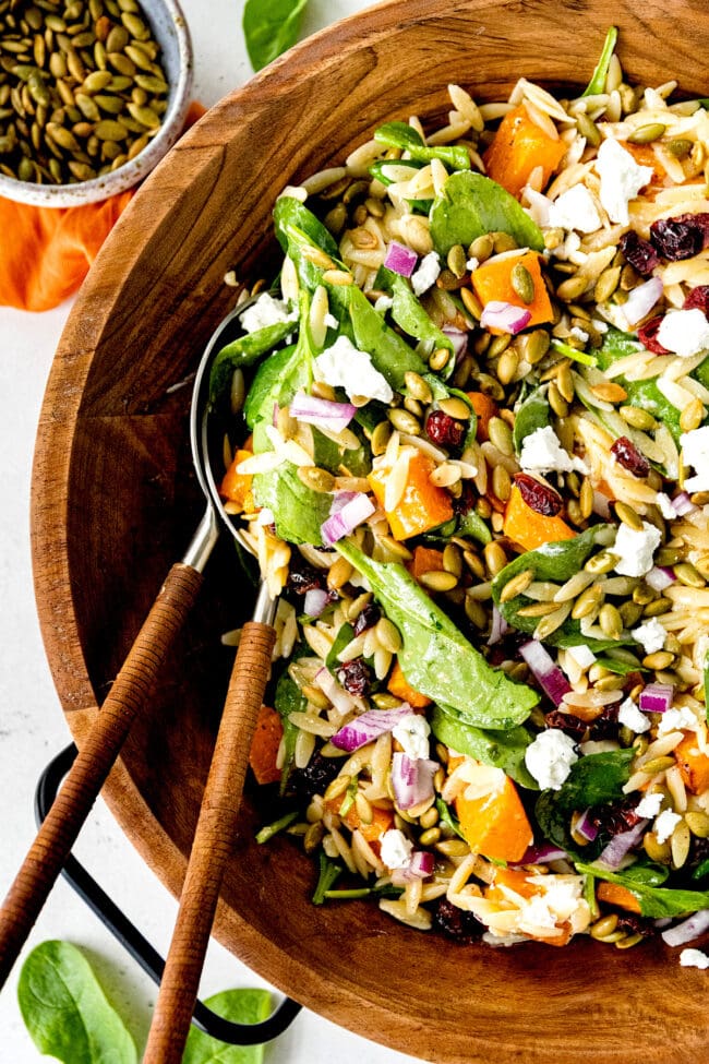 how to make roasted butternut squash orzo salad
