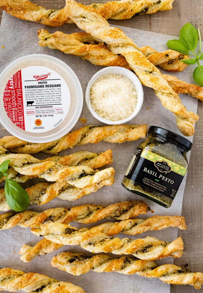 easy pesto parmesan cheese straws