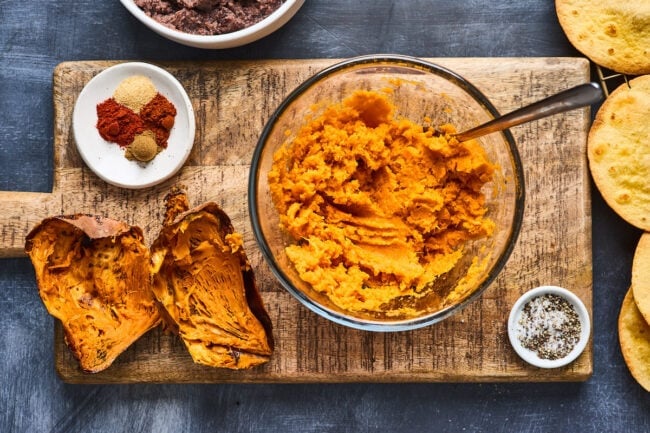 mashed sweet potatoes for tostadas