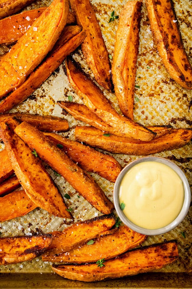 sweet potato wedges with honey mustard sauce