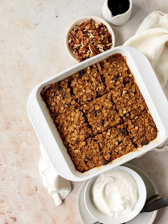 baked oatmeal in pan