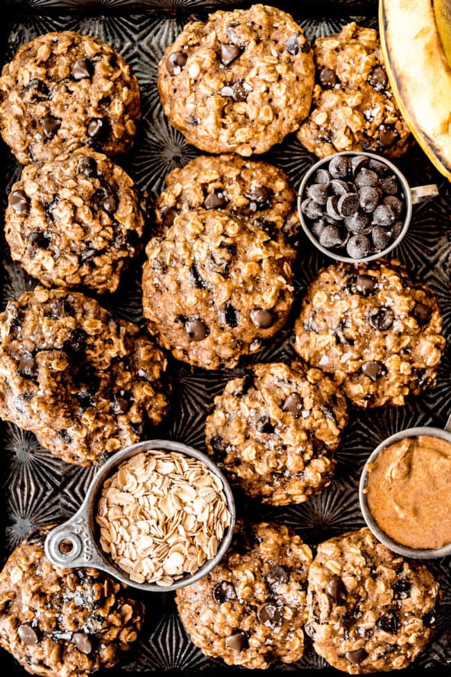 breakfast cookies on a baking sheet