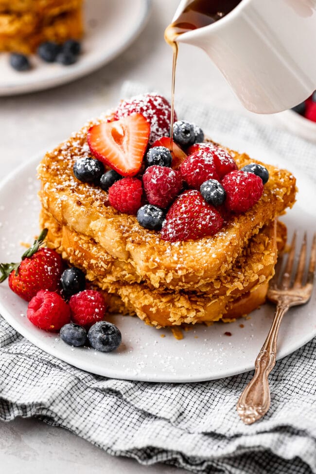 crunchy French toast with maple syrup