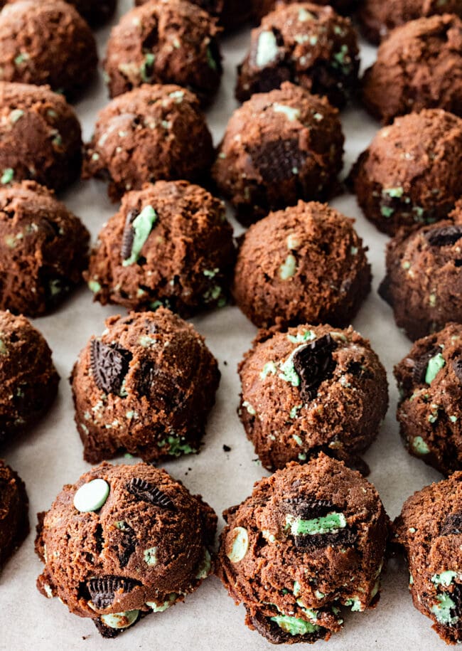 chocolate mint Oreo cookie dough balls