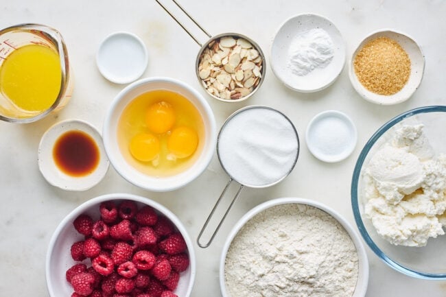 raspberry almond ricotta cake ingredients