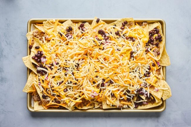 breakfast nachos on sheet pan