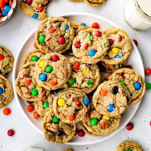 Dark Chocolate M&M Cookies - Love to be in the Kitchen
