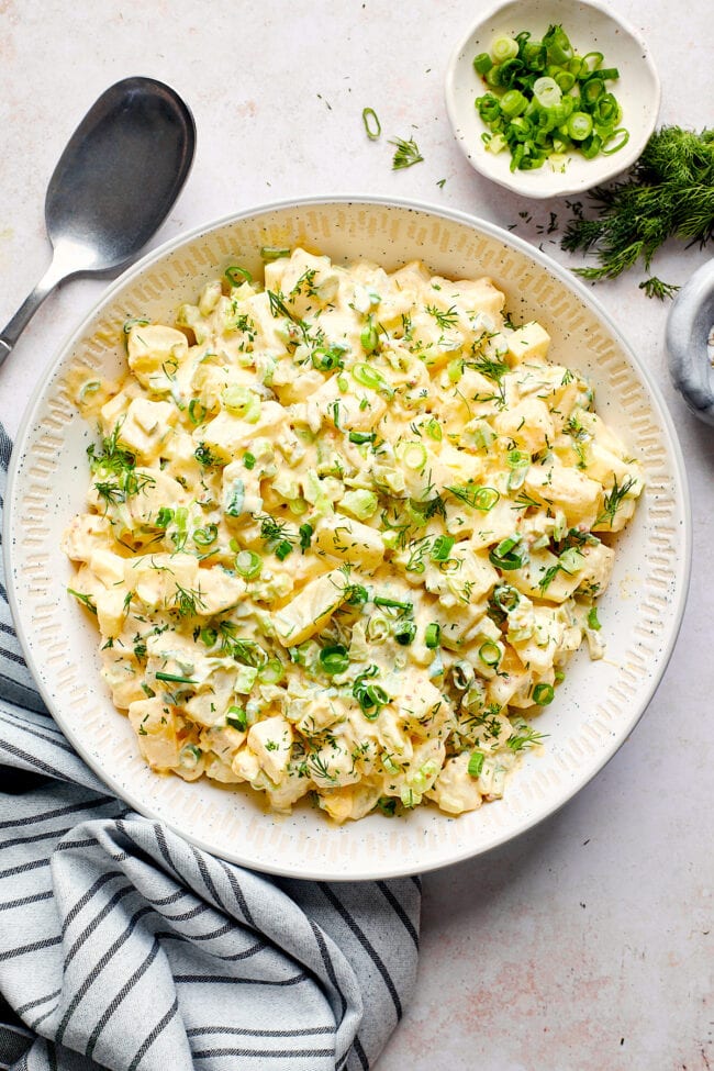 potato salad in bowl. 