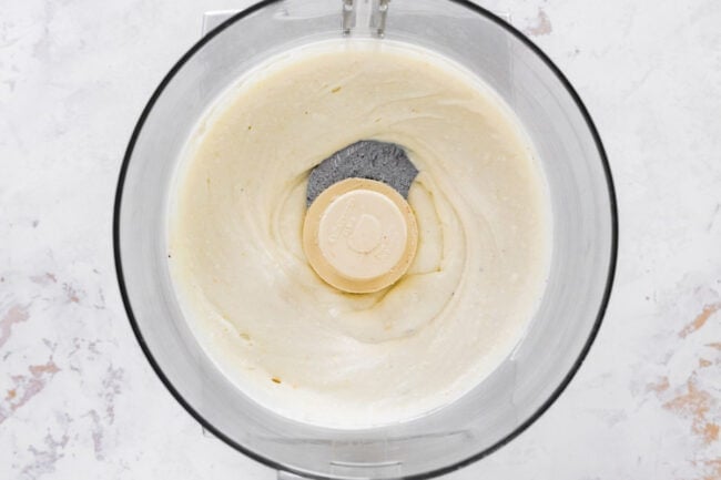 whipped feta in food processor. 