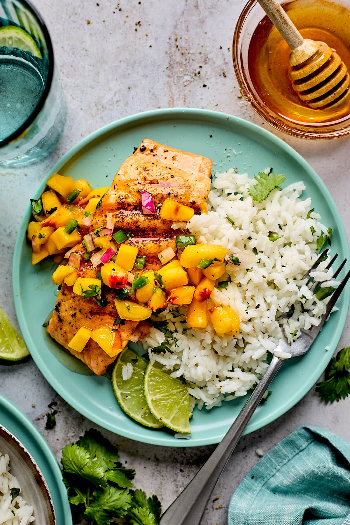 Grilled Salmon with Mango Peach Salsa Two Peas & Their Pod