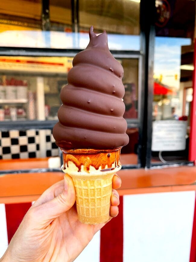 dipped ice cream cone.