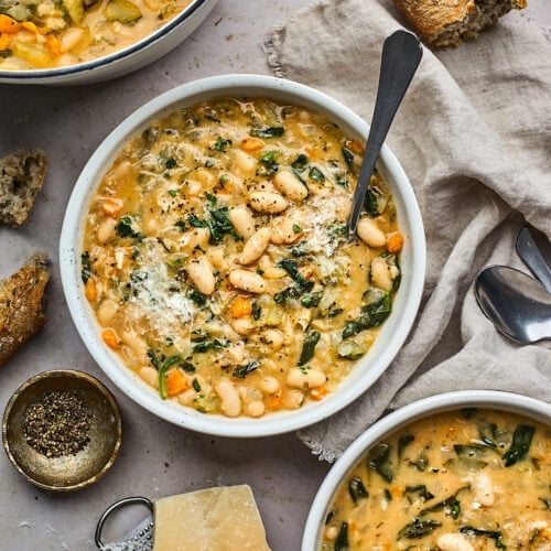 Slow Cooker Cannellini Bean Soup (White Bean Soup) - A Beautiful Plate