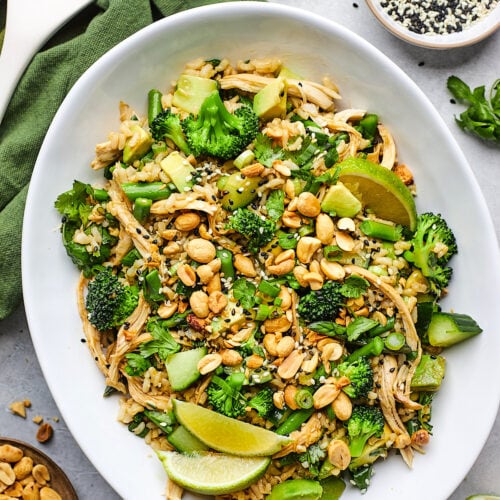 brown rice salad with soy sauce dressing Easy Healthy Brown Rice Salad