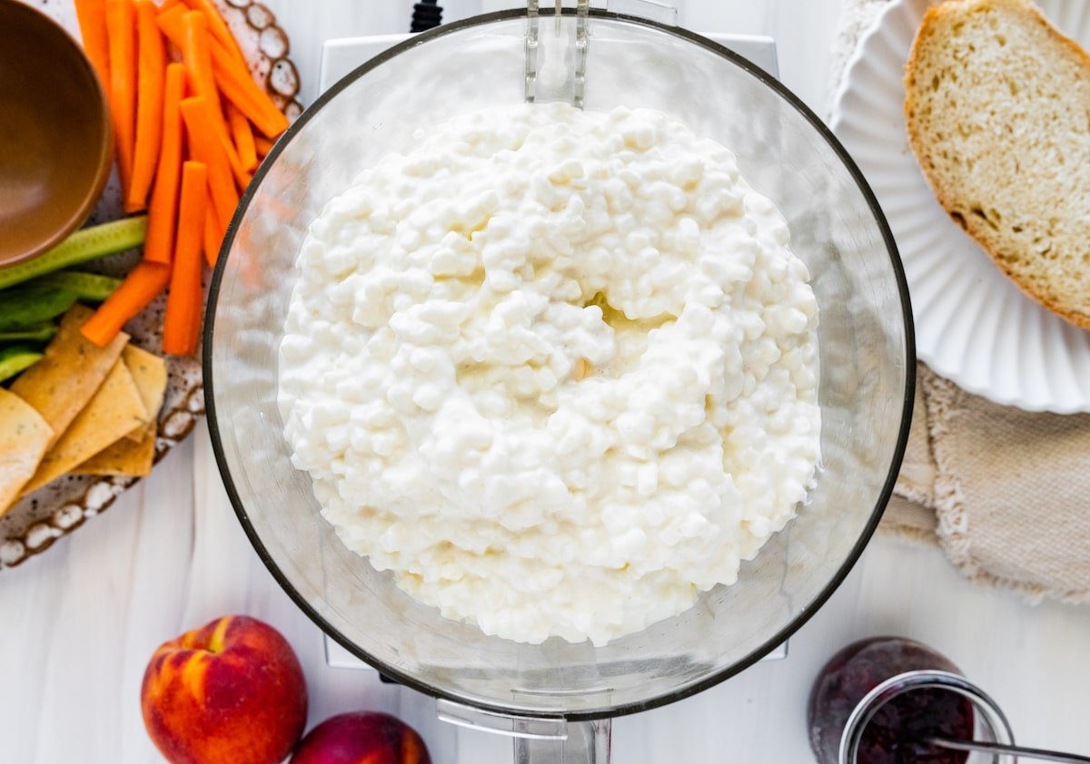 cottage cheese in food processor. 
