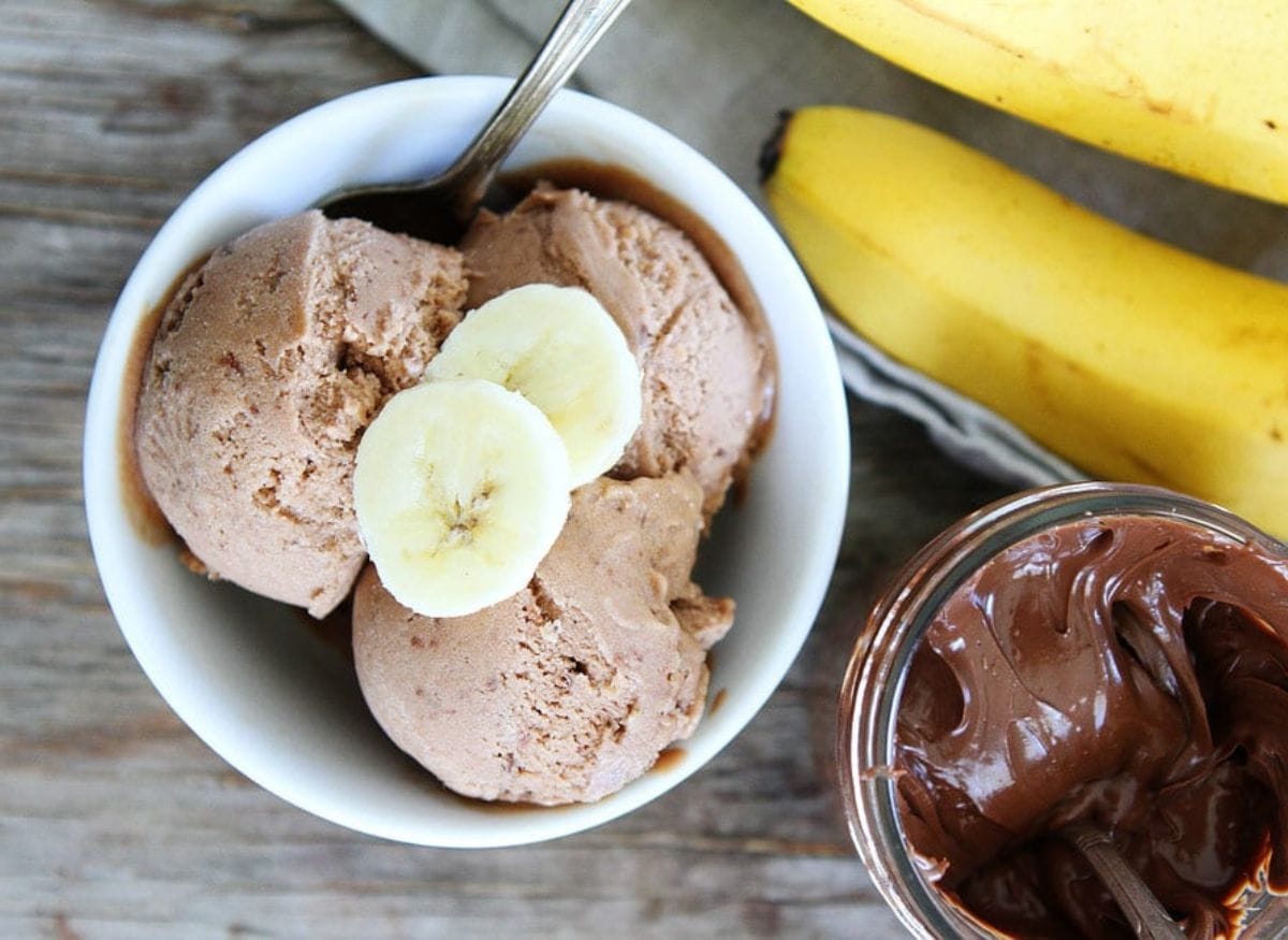 ice cream in a bowl. 