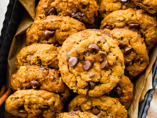 Pumpkin Oatmeal Chocolate Chip Cookies