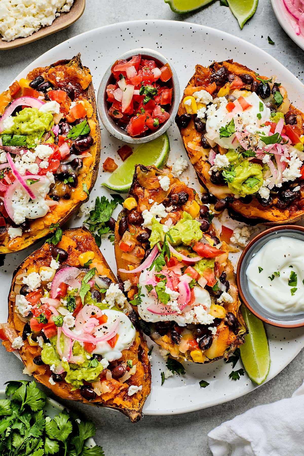 stuffed sweet potatoes.