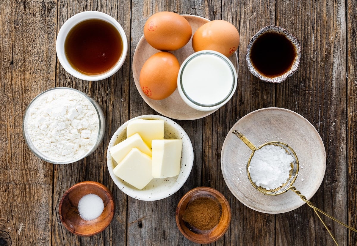 ingredients to make brown butter Dutch baby. 