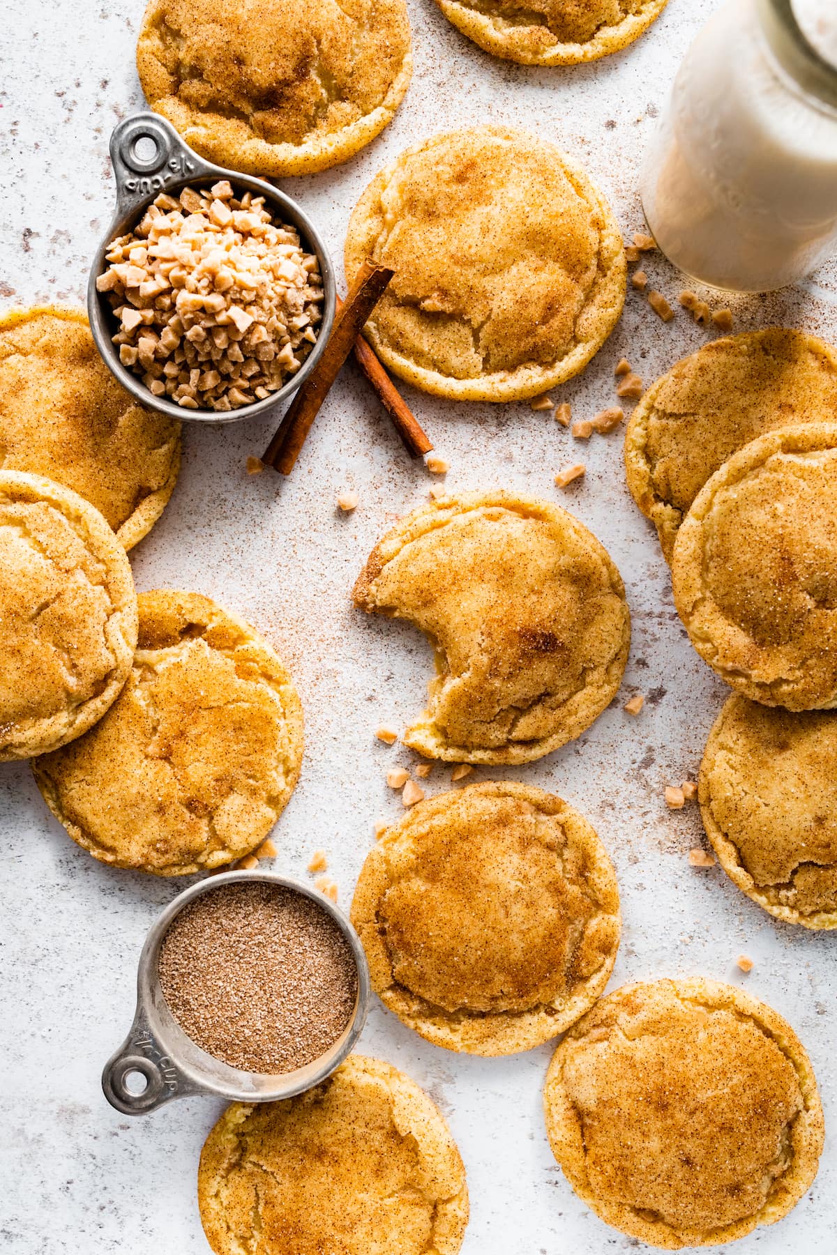 toffeedoodle cookies with toffee bits and cinnamon and sugar. 