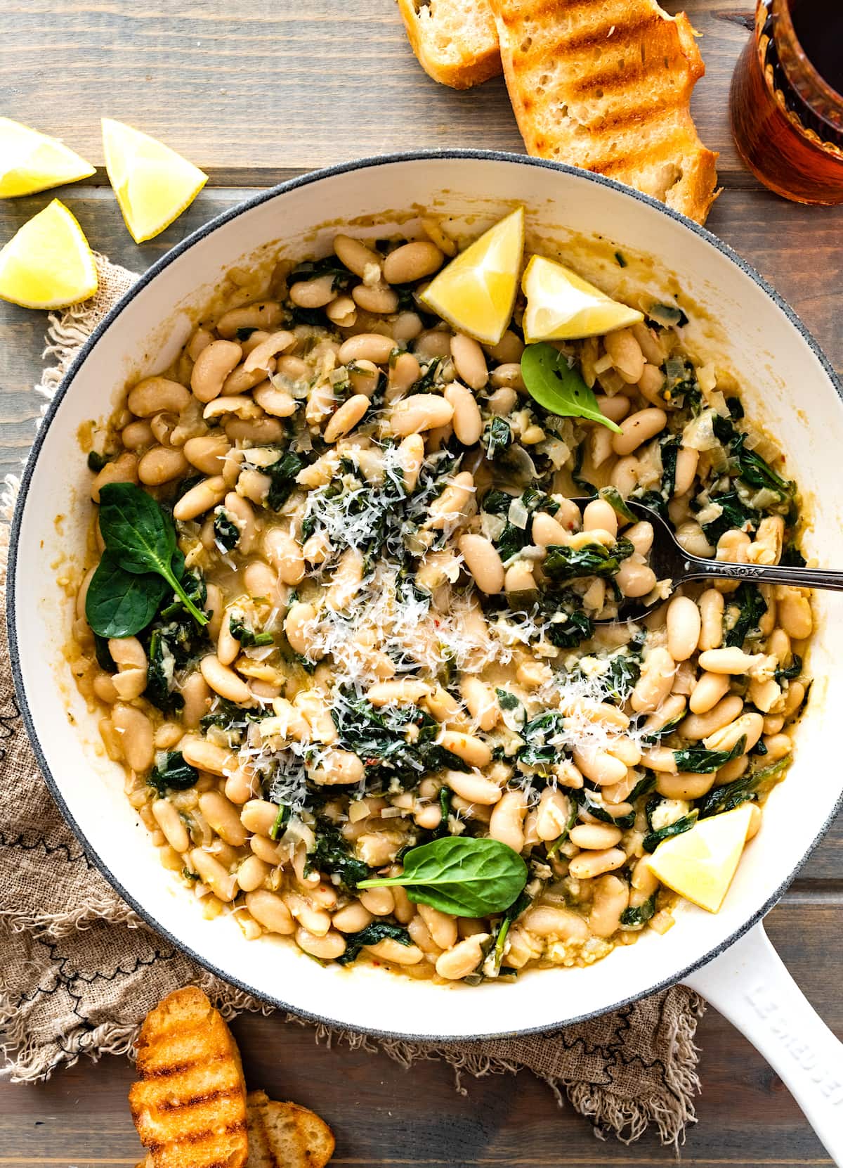 Creamy White Beans with Spinach - Two Peas & Their Pod