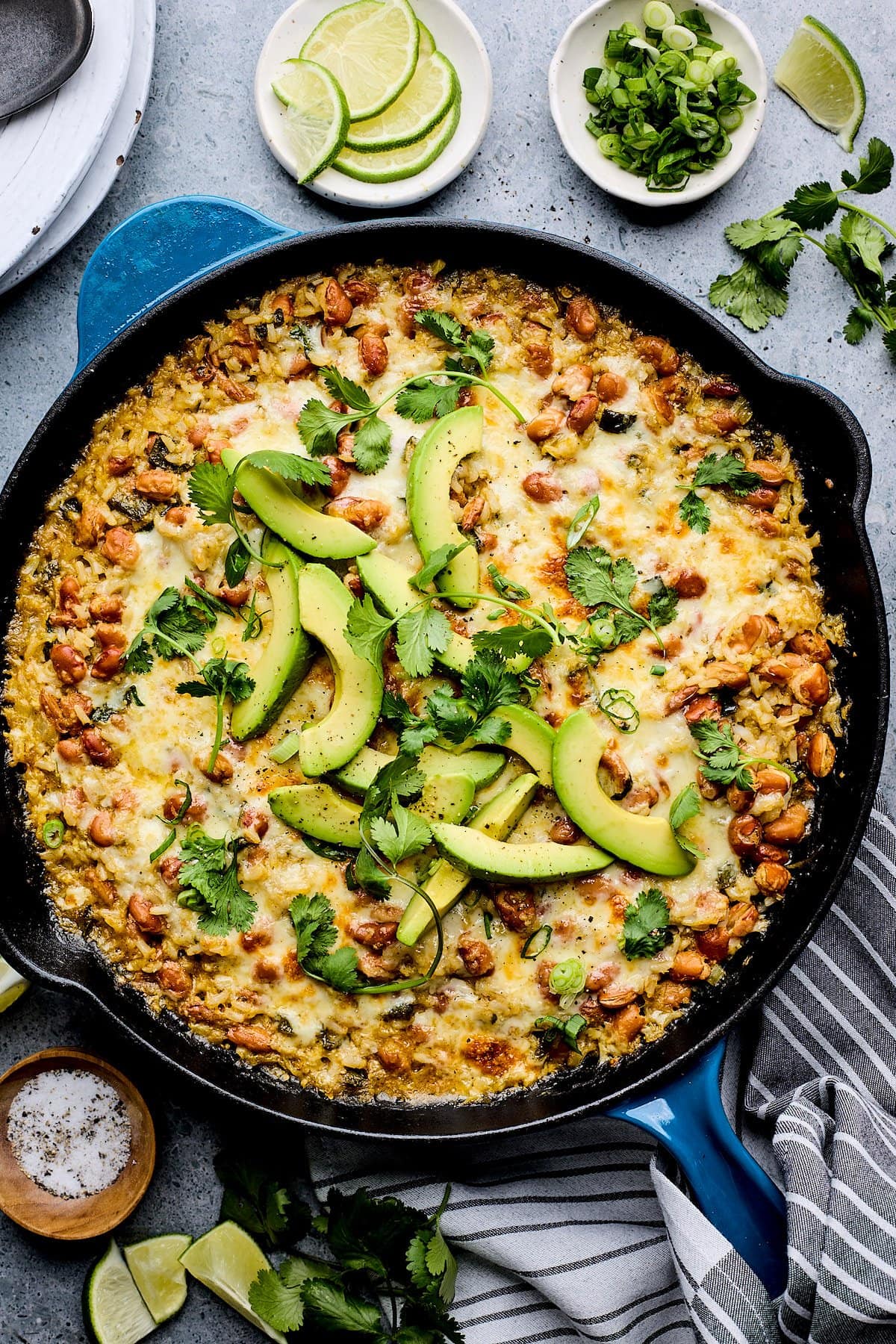 Cheesy Rice and Bean Skillet - Two Peas & Their Pod