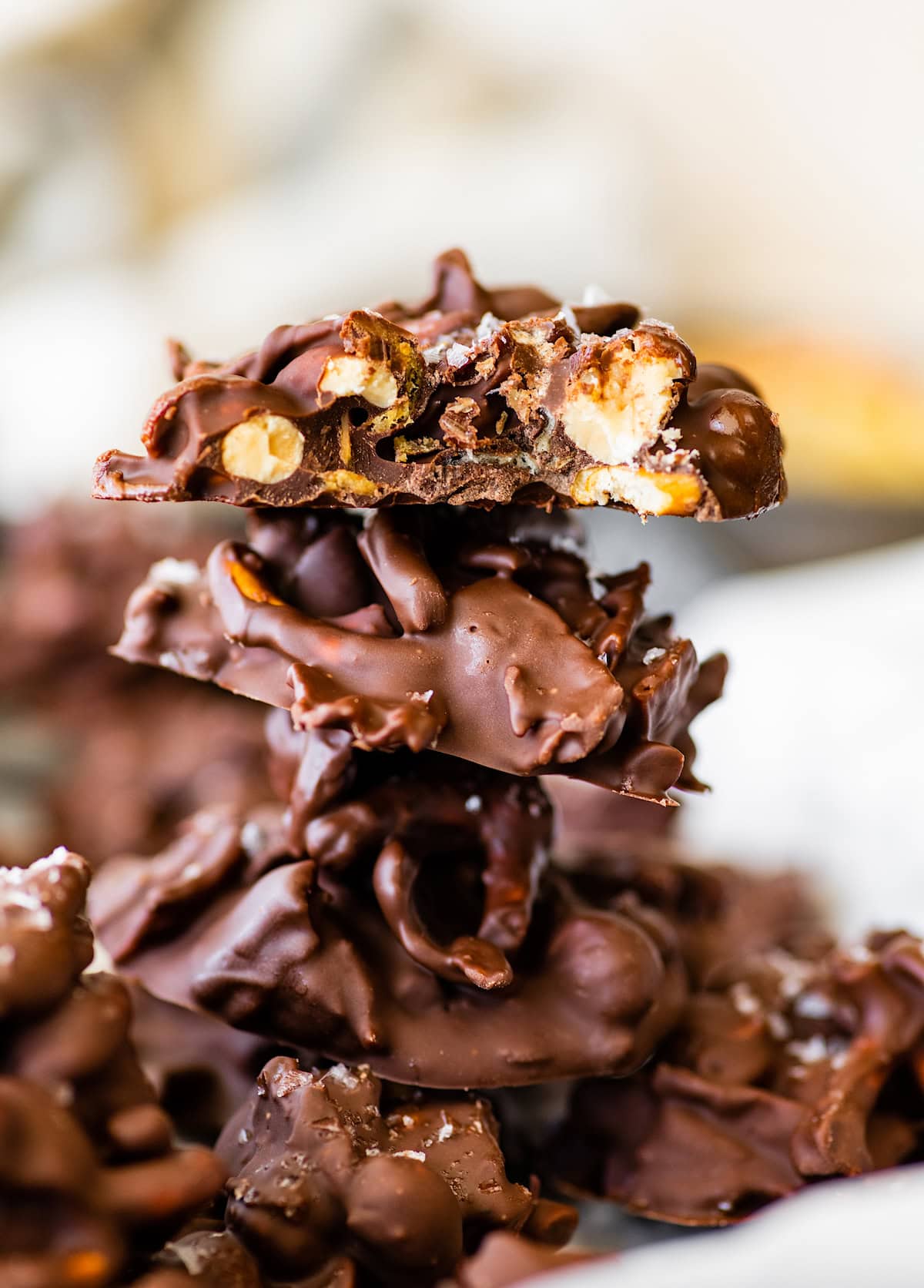 stack of Trader Joe's copycat snacky clusters. 