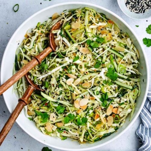 orange and cashew cabbage salad with sesame dressing Crunchy Cashew Cabbage Salad with Toasted Sesame Dressing